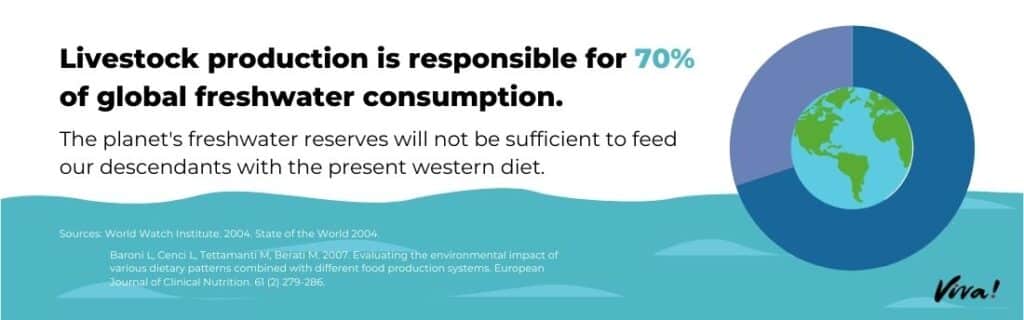 Livestock production is responsible for 70% of global freshwater consumption.