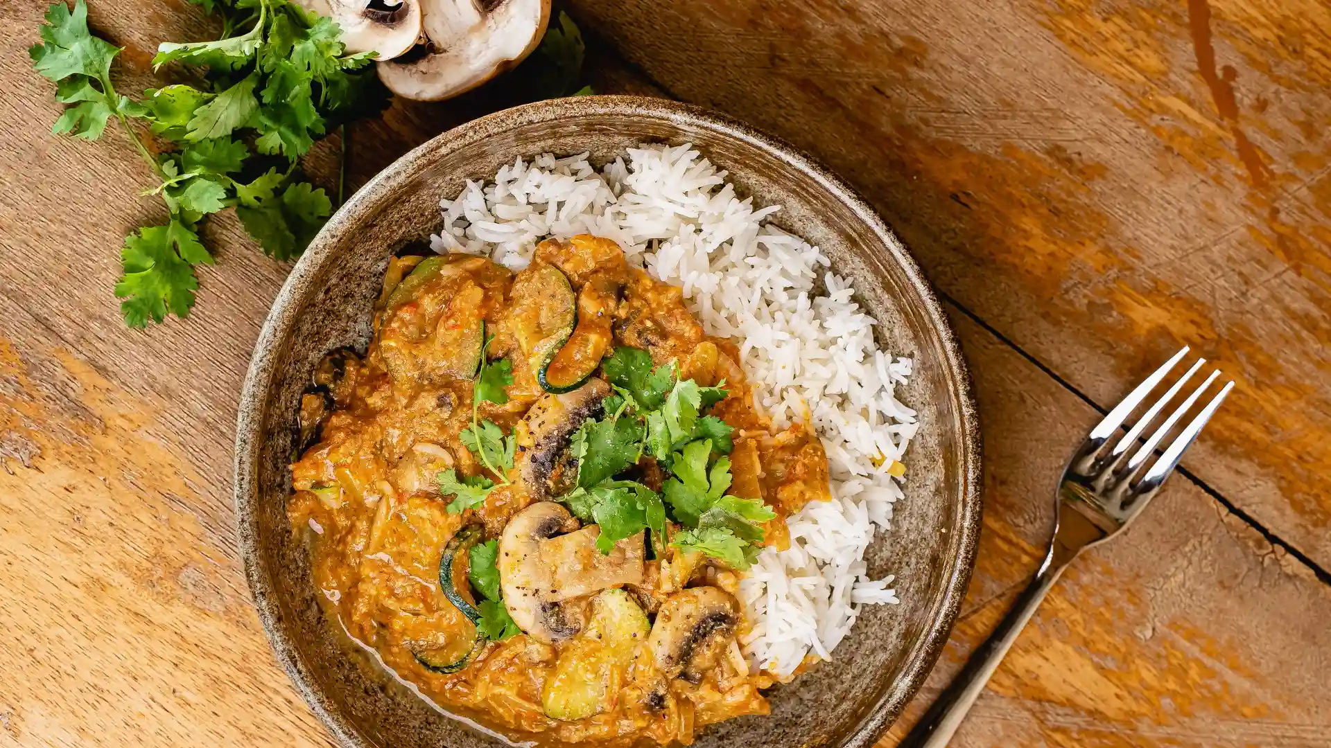 Day 4c dinner muschroom curry and rice