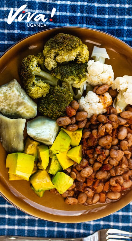 Day 6b Lunch sweet pot, broc, caul, beans and avo1 RECIPE